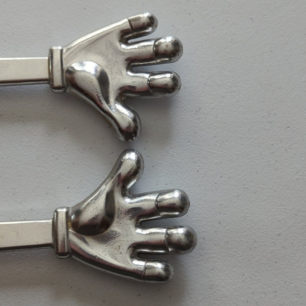 Disney Silver Hand-Shaped Stir/Salad Sticks Or Tongs ?? MICKEY!!!! - Picture 4 of 12